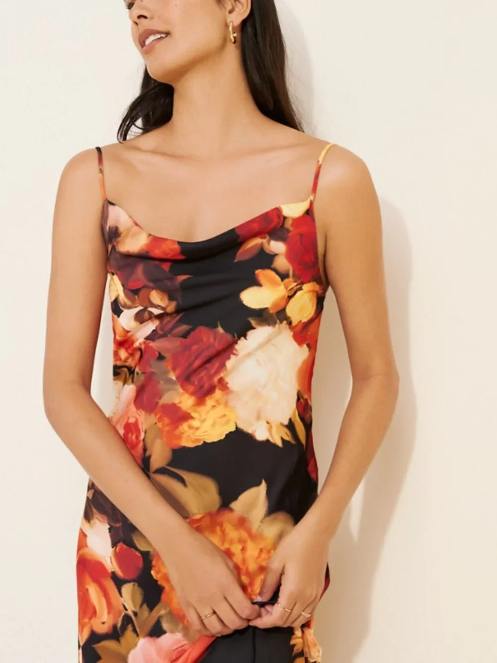 RESA Black Floral Margot Maxi Dress Size Medium 38429